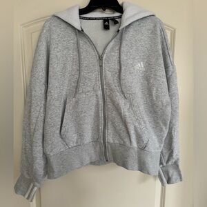 Adidas oversized crop full-zip sweatshirt